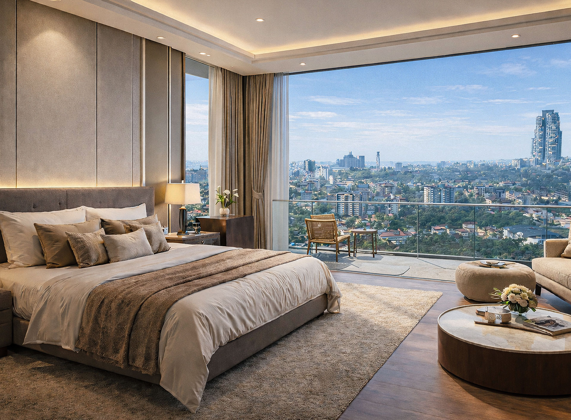 Vajra Infinity Interior – Modern Apartment Living Space by Vajra Builders