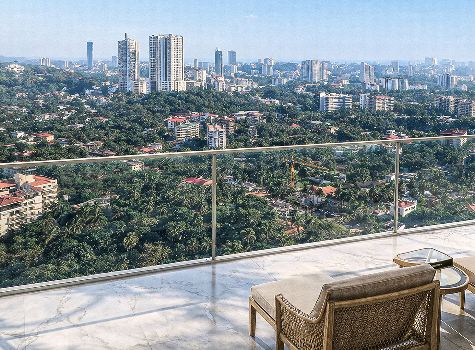 Vajra Infinity balcony view with modern apartment design