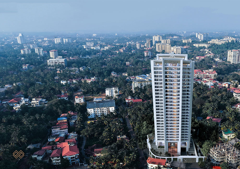 Architectural elevation detail of Vajra Infinity